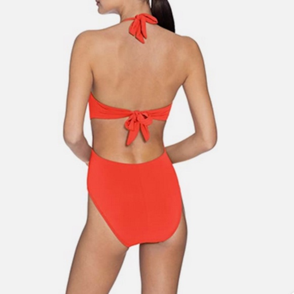 Robin Piccone Kate One Piece Swimsuit Scoop Neck Orange Sz 8 Women - Picture 4 of 8